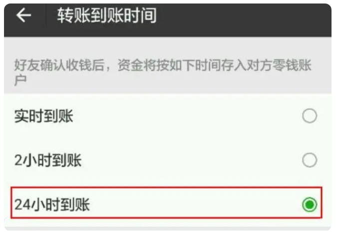 安新苹果手机维修分享iPhone微信转账24小时到账设置方法 